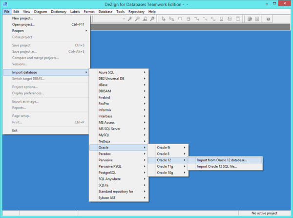 Import an existing database