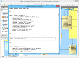 Generate the SQL for database creation.