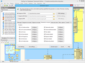 Generate customized data model reports.