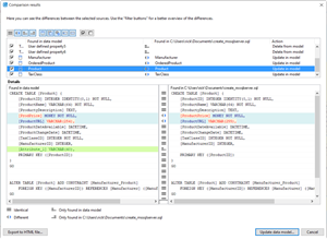 Synchronize your data model and your physical database (bi-directional synchronization).